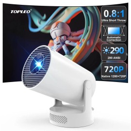 Topleo Hy300 Pro Plus Mimi Smart Multimedia Android 11 4K Projector HiFi Sound Mini Home Beamer Projectorcolor: White