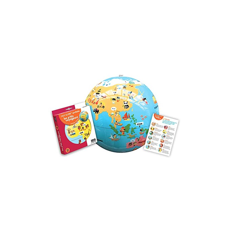 Bass et Bass Petits Voyageurs 30 cm Globe Terrestre Gonflable
