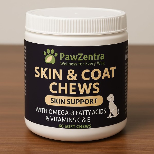 PawZentra Skin and Coat Dog Chews - 60 Count