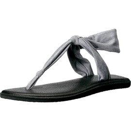 Sanuk Women's Yoga Sling Ella Flip Flop, Grey, 6 M US