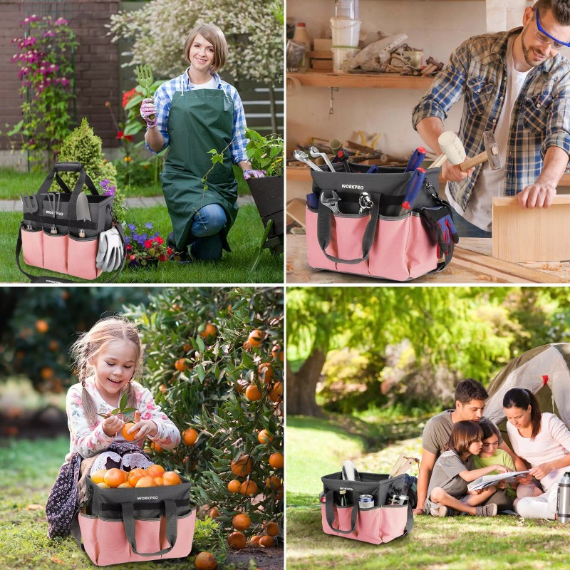 WORKPRO Garden Tool Bag, Heavy Duty Gardening Tote Bag Organizer
