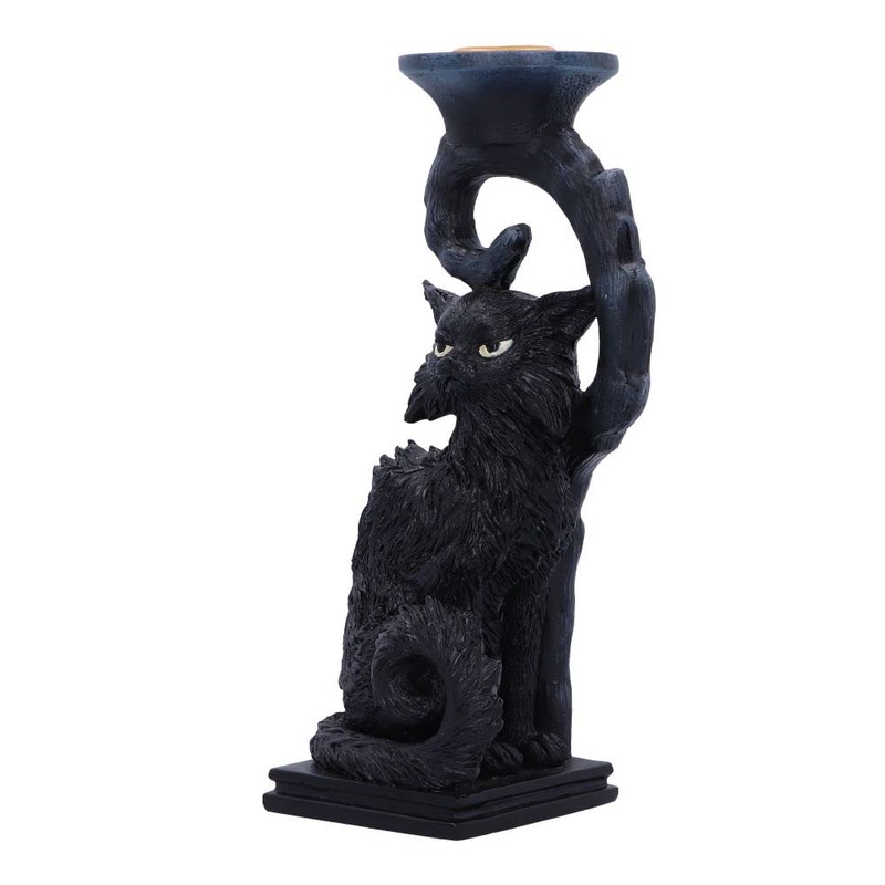 Nemesis Now Salem Black Cat Candlestick Holder, 20cm