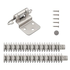 HOME MASTER HARDWARE 3/8" Inset Cabinet Hinge (25 Pair 50 Pack), Self Closing Face Frame Cabinet Hinges for Kitchen/Furniture Cabinets Doors, Satin Nickel Finish