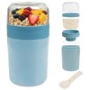 AiQInu Contenitore per Cereali Portatile con Cucchiaio e Salsiera, Vaso