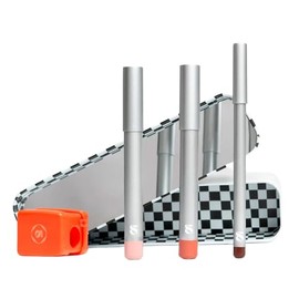 SARELLY, Kit de Maquillaje, Lip Combo 5 en 1, Labial, Delineador, Iluminador, Sacapuntas y Estuche, Tatemado                                          