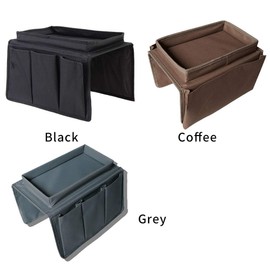 Amusingtao Sofa Armrest Organiser, Sofa Remote Control Holder Sofa Oxford Cloth Organiser with Cup Holder Shelf for Recliner Mattresses Chair Armrests - Black, Free Size