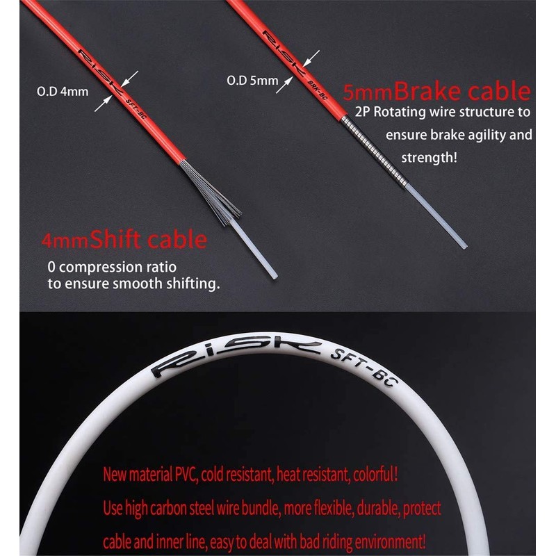 CTRICALVER Bike Shift Derailleur Cable and Housing Kit - Universal