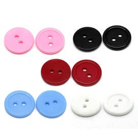 400 x Mixed Round Ridge 2 Hole Resin 15mm Buttons. for Sewing/Knitting Clothes, Scrapbook Art