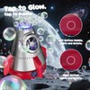 Rocket Bubble Machine for Kids with Lights, 360° Rotating Bubble