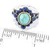Pinctore 925 Sterling Silver Campitos Turquoise,Lapis Lazulli Ring