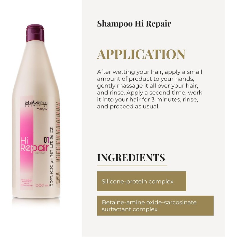 Salerm Hi Repair Shampoo 01, 36oz by Salerm