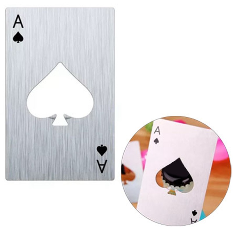 20Pcs Poker Card Bottle Opener Ace Poker Shaped Stainless Steel