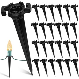 CXLHO Plastic Light Stakes 200Pack, 4.5 Inch Christmas Yard Stakes for C7 C9 Christmas Lights Outdoor, Universal Christmas Light Stakes for Outdoor Holiday Lights on Pathway, Lawn, Driveway, Garden