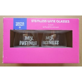 Target 2 Tabitha Brown for Target Stemless Wine Glasses Etched with "My Business" 16oz