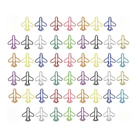 50 Pcs Plane Paperclips, Cute Metal Paper Clips Airplane Shaped Bookmark Clips, Plane Paper Clips Office Accessories for Desk Bookmark Office School Notebook Supplies College Gifts Wedding Decoration