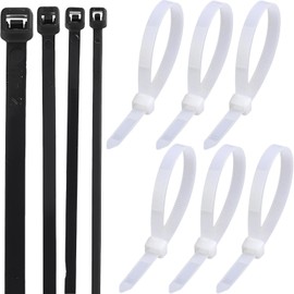 fogman Durable Outdoor Cable Ties with Choice of Thickness 3.9 - 11.8 inches (100 - 300 mm), Set of 100 (11.8 x 0.19 inches (300 x 4.8 mm), White