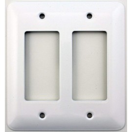 Mulberry Princess Style White Two Gang GFI/Rocker Opening Switch Plate (10)