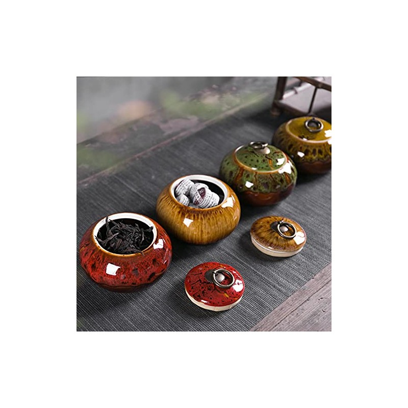 Ceramic Storage Jars, Exquisite Glaze Food Canisters for Kitchen Spice