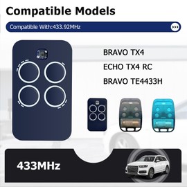 2PCS Garage Door Opener Compatible Handheld Transmitter Garage Door 433.92MHz 4-Channel Replacement Remote Control Compatible with Genius Echo TX4 RC 433 MHz