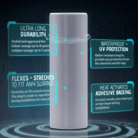 Premium Top Grade Real Sheet Overlay 24" x 60" In Vinyl Wrap Bubble Free Air Release - 3D Silver Carbon Fiber Matte