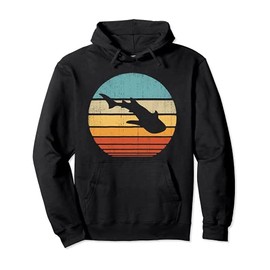 Whale Shark Retro Vintage 60s 70s Sunset Sea Animal Lovers Pullover Hoodie