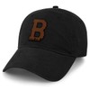 Boston B Skyline Leather Patch Dad Hat Black