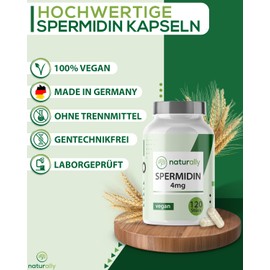 naturally idine Capsules High Dose [for 4 Months] 120 Pieces - 3 mg idine Per Capsule Made of Wheat Germ - idine Powder - Anti-Ageing and Longevity - No Additives, Vegan