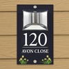 Custom Signs Solar Illuminated Modern Anthracite House Number Sign 24cm