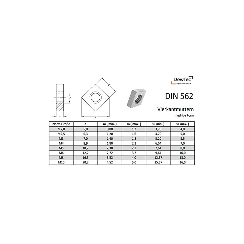 Pack of 25 – M6 – Square Nut Square Nuts