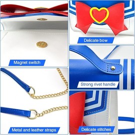 Sailor Girl Crossbody Bag, Shoulder Bag for Phone Wallet Purse, Anime Cosplay Crossbody Messenger Bag for Women and Girls (Blue)