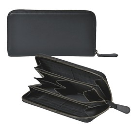 Long Wallet, Genuine Leather, Women's, Men's, Round Zipper, Wallet, Slim, Cowhide Leather, Easy to Use, Coin Purse Divider, Coin Separation, Unisex, Pair, Couple, Match, Couple, 20's, 30's, 40's,