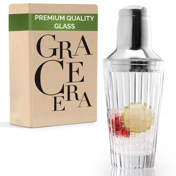 GRACE ERA Glass Cocktail Shaker | Martini, Margarita Mixer for