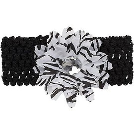 Smoochie Pooch Zebra Print Flower Medium/Large Dog Necklace,