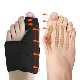 Ruilaibao Bunion Corrector Big Toe Straightener for Women and Men Bunion Splint (Black, left)