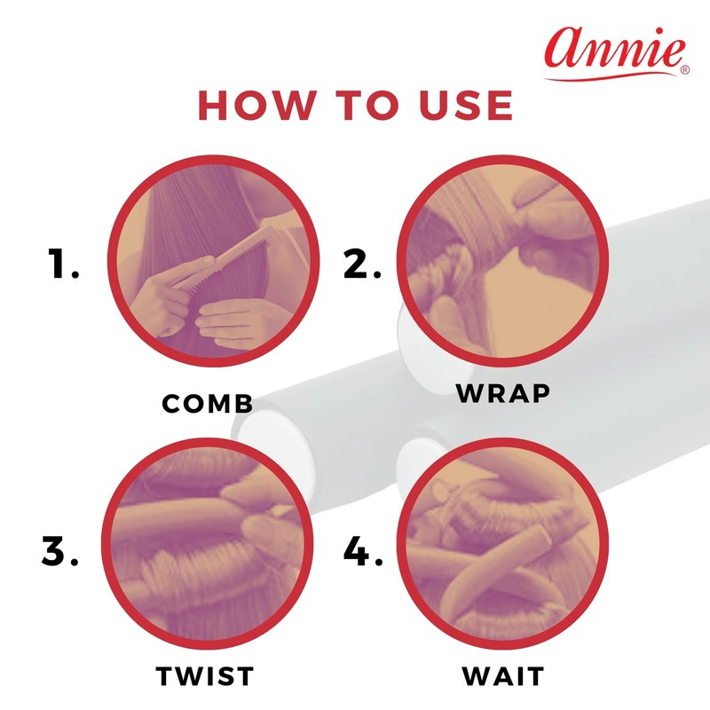 Annie Soft Twist Roller Set 1" Diameter: 4Pcs Flexible 10"