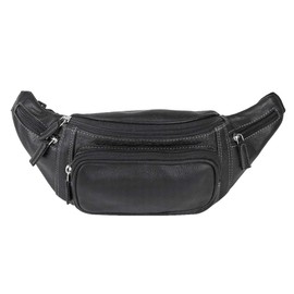 Buffalo Belt bag LEAS, Genuine Leather, black - ''LEAS Travel-Line''