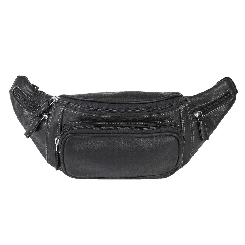 Buffalo Belt bag LEAS, Genuine Leather, black - ''LEAS Travel-Line''