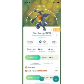 SHINY  BOOSTED GARCHOMP!!!  - PKMN GO!!! - NOT REGISTERED!!!