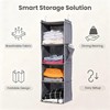 4-Tier Hanging Closet Organizer, Foldable Shelves, Grey for Dorm RV