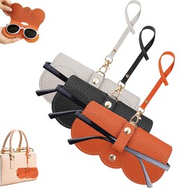 BYHKLW Sunglasses Case,3Pcs Soft Leather Sunglasses Bag Portable Glasses Case Sunglasses Pouch Eyeglass Bags with Lanyard Sunglasses Storage Holder for Women Men