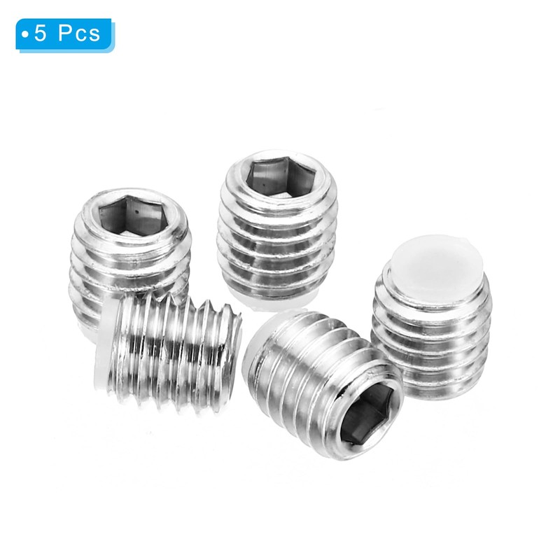 PATIKIL 5pcs M8x8mm Nylon Tip Threads Metric Hex Socket Head