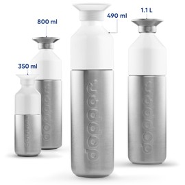 Dopper Steel Gold Drinking Bottle 800 ml - Stainless Steel Water Bottle - BPA Free Water Bottle, 18/8 Stainless Steel, Leak-Proof - Sports Bottle for Sports, Outdoor and Office