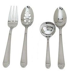 Ginkgo International Coquille Flatware Set, 4 pieces, Silver