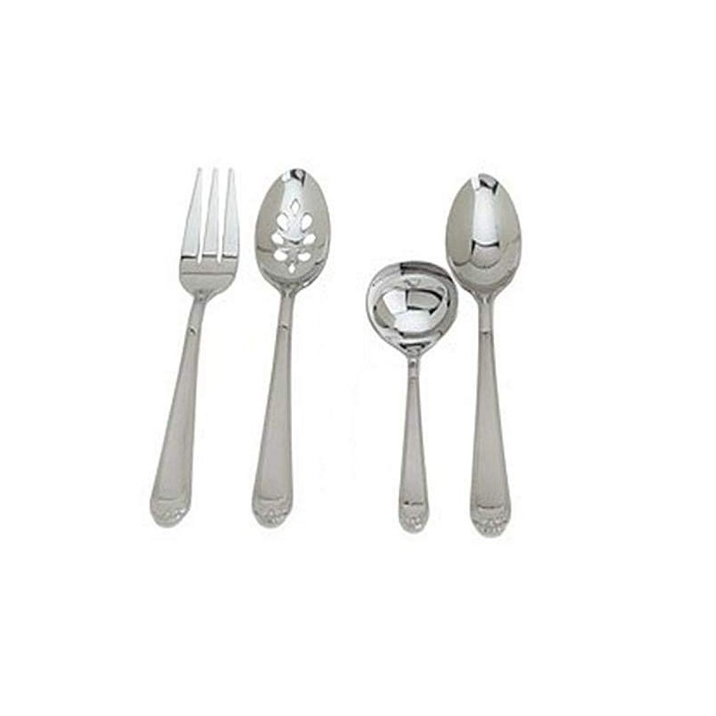 Ginkgo International Coquille Flatware Set, 4 pieces, Silver