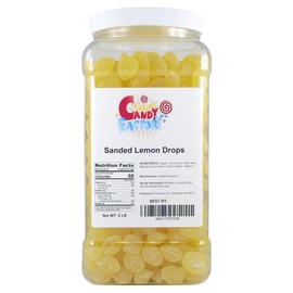 Sanded Lemon Drops Old Fashioned Hard Candy, Claey's Sanded Lemon Drops, In Jar, 6 Lbs