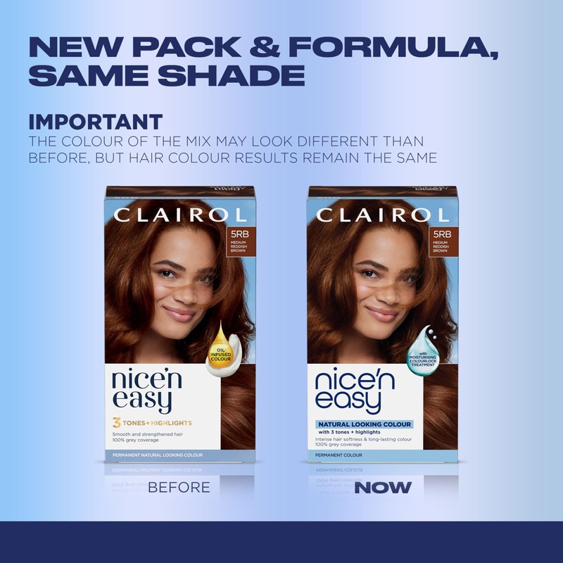Clairol Nice'n Easy Permanent Hair Dye, 5RB Medium Reddish Brown