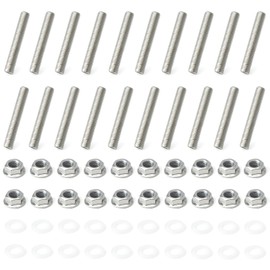 Mhrxusd 20PCS M8 1.25mm*50mm Exhaust and Intake Manifold Stud Bolt Nut Gaskets Kit Replacement for Honda Acura B C D F H K Series Engines Stainless Steel Bolt Set