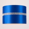 Large Modern Decorative Blue and Silver Diamante Jewel Effect Polycotton
