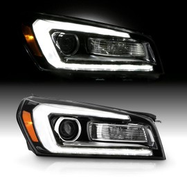 AKKON - Fits 2013-2016 GMC Acadia 2017 Limited Halogen Projector Black Headlight Passenger Right Side w/[LED Tube] Parking Lamp
