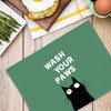 Xmsaitar Green Funny Black Cat Bathroom Kitchen Towels, Wash Your